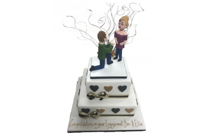 Tiered Engagement Proposal Cake